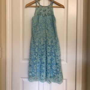 Francescas Light Blue and Mint Lace Dress